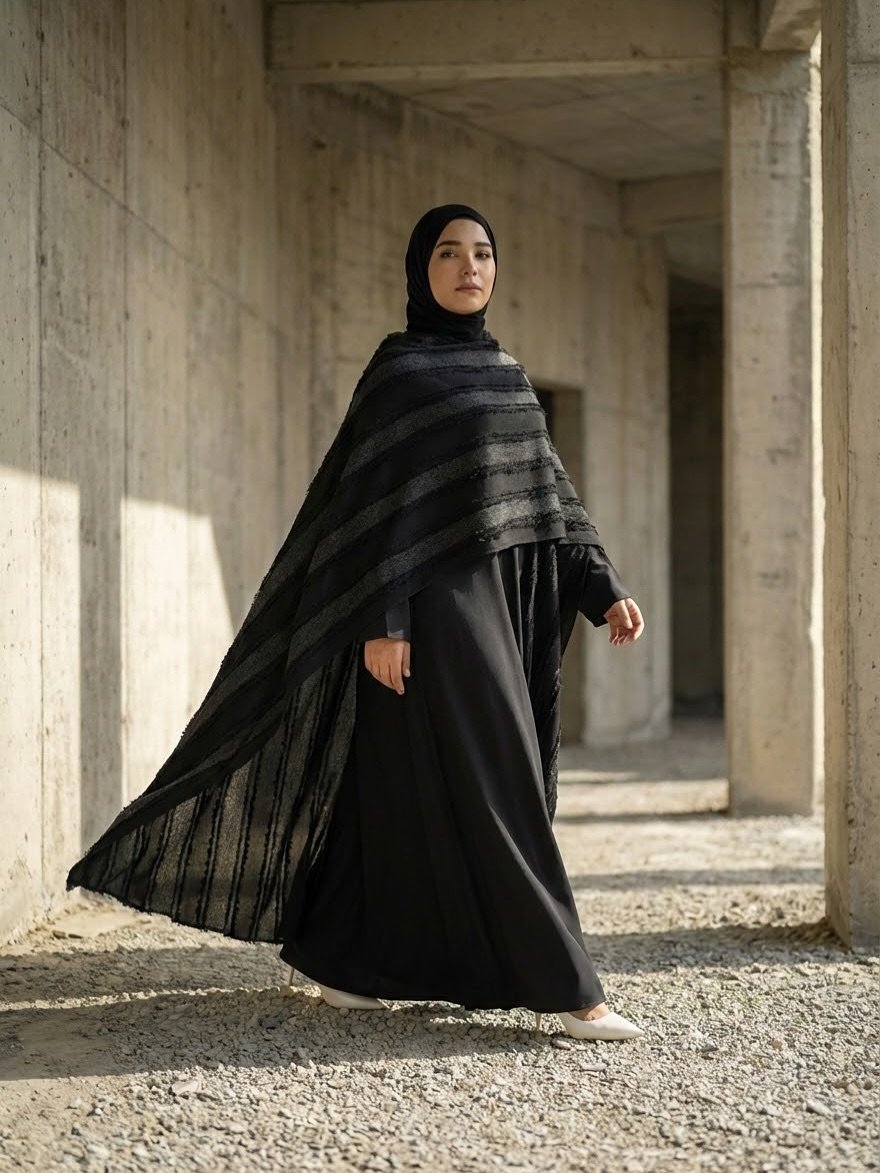 628265409_17954453310061805_9222764500053661953_n 🖤 عباية سوداء أنيقة – فخامة التفاصيل وبساطة التصميم - الصورة 1